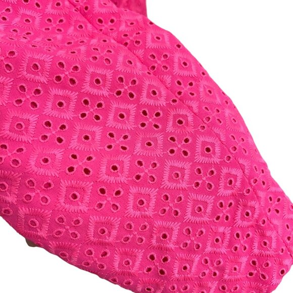 Lilly Pulitzer Clarise Embroided Eyelet Pink Isle Women's shift mini dress sz 16 - Picture 6 of 7